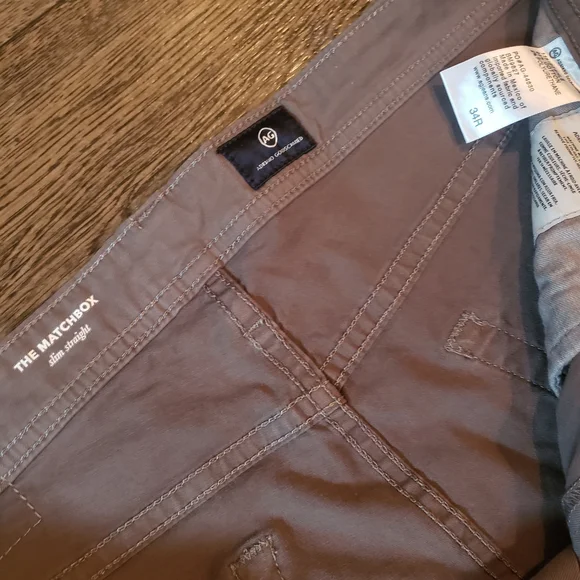 AG Adriano Goldschmied Men's Gray Matchbox Slim Chinos Size 34R - Picture 2 of 6